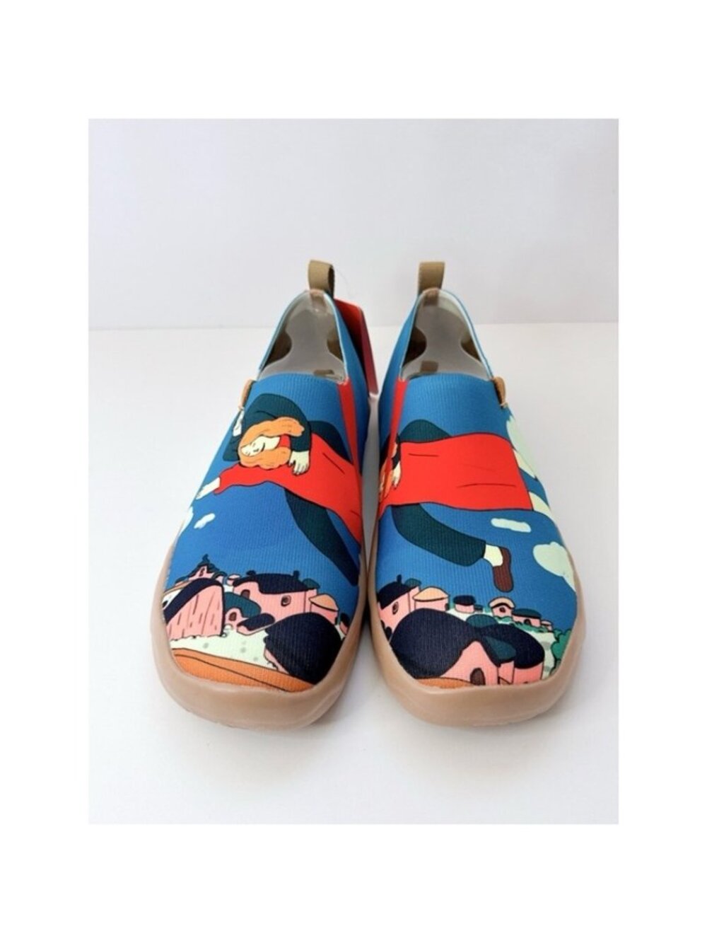 Size 9 UIN Over the Town Slip-On Shoes Women’s Cartoon Knit Travel Flats